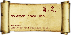 Mantsch Karolina névjegykártya